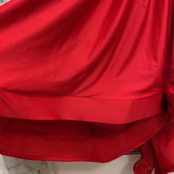 🎈HP🎈 Jessica Angel 794 Feathered One Shoulder Fitted Dress With Slit - Picture 9 of 15